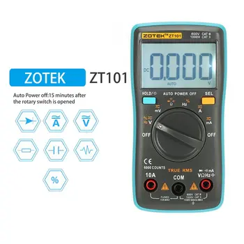 Nové ZT101 Mini Auto Rozsah Digitálny Multimeter 6000 Počíta AC/DC Ammeter Voltmeter 550V Ochrana proti Preťaženiu LCD Podsvietenie Obrázok 2