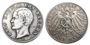 Nemecko, Bavorsko 2 Známky 1913 Strieborné Pozlátené Kópiu Dekoratívne Mince