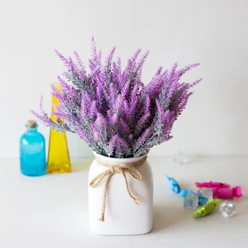 1 Zväzok Romantický Provence Levandule Svadobné Dekoratívny Kvet pre Domova Umelé Kvety, Obilie Falošné Rastlín Bez Váza