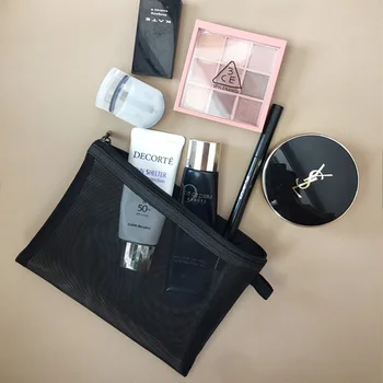 Oka Transparentné Solid Black Kozmetické Tašky Ženy Mini Jednoduché Rúž-taška Cestovného ruchu, odkladacie Puzdro make-up Toaletná Balík