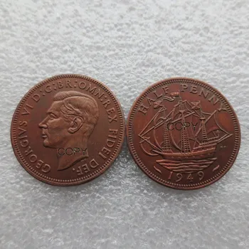 UK Replika 1949 1950 1951 1/2 Penny - George VI bez 