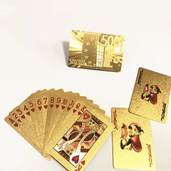 Hot Predaj Hracie Karty Nepremokavé Karty Magic 24K Gold, Hranie Kariet Poker Hry Palube Zlatej Fólie Poker Sada Plastových Magic Card
