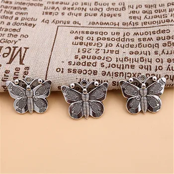 WKOUD 8pcs Strieborné Pozlátené motýľ kúzlo zliatiny prívesky módny náhrdelník náramok HOBBY ručné kovové šperky zobraziť A1396