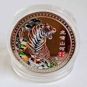 1pc 2022 v Číne Nový Rok Tigra Rok Originálne Pamätné Mince Bimetal Zber Zodiac Tiger Rok Mincí Dekorácie Remeslá