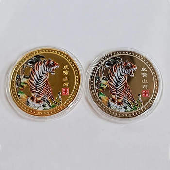 1pc 2022 v Číne Nový Rok Tigra Rok Originálne Pamätné Mince Bimetal Zber Zodiac Tiger Rok Mincí Dekorácie Remeslá Obrázok 2
