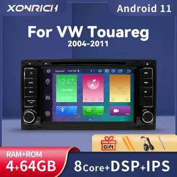 Carplay Android 11 2 Din Auto DVD Prehrávač Pre VW Volkswagen Touareg Transporter T5, Audio, 4GB+64GB GPS Navigácia, Bluetooth, RDS-DSP