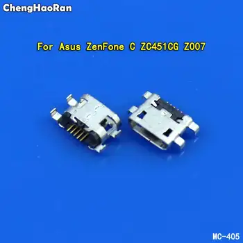 ChengHaoRan 10pcs Pre ASUS ZenFone C ZC451CG Z007 Micro USB Nabíjanie Nabíjanie Jack Konektor Konektor Dock Socket Port Náhradné