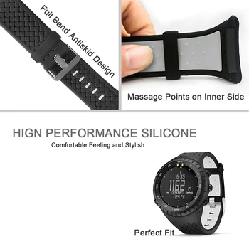 Náhradné silikónové Watchband Zápästie SUUNTO Core Vonkajšie Inteligentné Nositeľné Príslušenstvo Vytlačené Silikónové Hodinky Remienok Obrázok 2