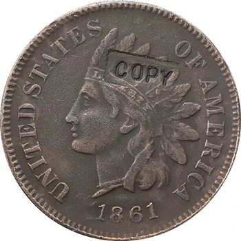 1861 Indian head centov mince kópia Obrázok 2
