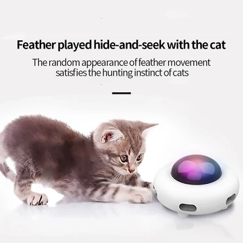 2021New domáce zvieratá, Smart UFO Hračky, Interaktívne Mačacie Príslušenstvo Hry Automatické Mačka Pierko Logická Hračka Elektrické Zábavné Mačiatko Obrázok 2