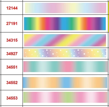 100 Metrov Obojstranné Polyesterové Saténová Stuha Roll Gradient Rainbow Farebné Vytlačené na HOBBY Ručné Vlasy Luk Darčekové Balenie Obrázok 2