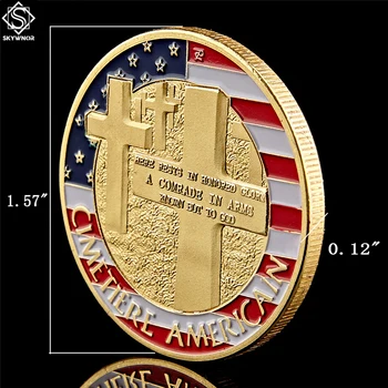 Druhej svetovej VOJNY Normandie Vojny Cimetiere Americký Gold Výzvou Armády Medaily Pamätné Mince W/ Luxusné Box Zber