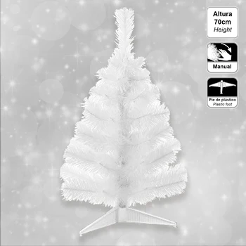 Vianočný stromček Biela/Prírodné, imitácia jedľa 70 cm