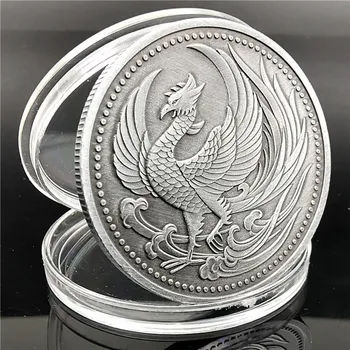 Nový Ročník Mince, Ktorí Chcú Phoenix Mince Starožitné Strieborné Mince Zberateľské Predmety Umelecké Remeslo Japonskej Tradičnej Kultúry Suvenír Darček