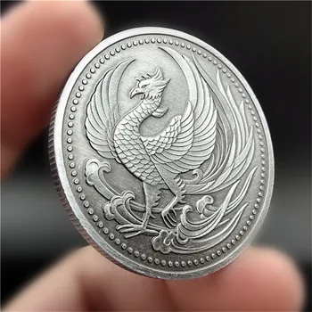 Nový Ročník Mince, Ktorí Chcú Phoenix Mince Starožitné Strieborné Mince Zberateľské Predmety Umelecké Remeslo Japonskej Tradičnej Kultúry Suvenír Darček Obrázok 2
