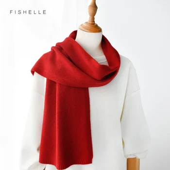 2021 nové červený vlnený šál ženy zime teplé pletené tenké šatky žena malé krátke scarfs dámy