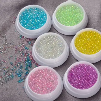 Aurora Fantasy Farebné Bubliny Perličiek Nail Art Dekorácie Zmiešané Veľkosť Transparentné Kolo Perličiek Candy Očarujúce Nechty Umenie Šperky Obrázok 2