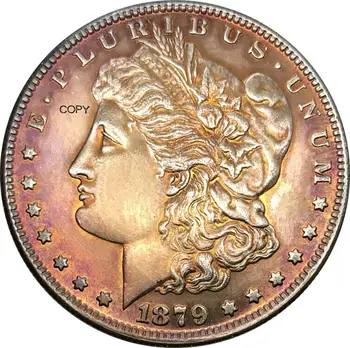 Neviazanej Štátov Amerických 1 Jeden Dolár 1879 o Morgan Dolár Cupronickel Strieborné Pozlátené Kópie Mincí