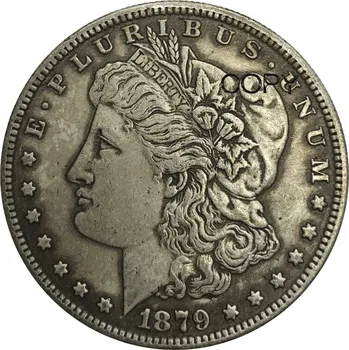 Neviazanej Štátov Amerických 1 Jeden Dolár 1879 o Morgan Dolár Cupronickel Strieborné Pozlátené Kópie Mincí Obrázok 2