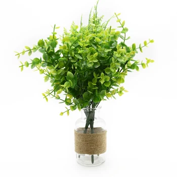1 Banda Umelé Rastliny Plastové Kvet Váza pre Domova Svadobné Dekoratívne Kvetinové Obývacia Izba Displej Okrasné Kvetináč