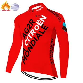 AG2R Zimné Thermal Fleece maillot ciclismo hombre invierno cyklistika dres cyklistické oblečenie mtb спортивный костюм cyklistické oblečenie