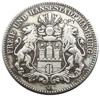 Replika Nemecko 2 Známky strieborné Pozlátené 1904 Strieborné Pozlátené Kópie Mincí