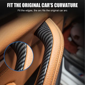 Sada 4 ks Auto Štýl Interiéru Carbon Fiber Textúra kľučky Vytiahnite Ochranný Kryt, Výbava Pre BMW 5 Series G30 G38 2018 2019 Obrázok 2
