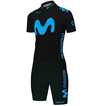 Nové movistar team cyklistický dres 2022 krátky rukáv mužov, jazda na bicykli skinsuit požičovňa jumpsuit mužov Triatlon vyhovuje cyklistické šortky Obrázok 2