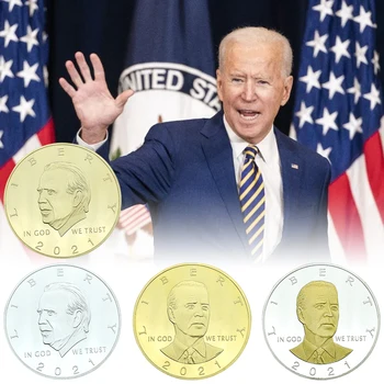 Joe Biden Pozlátené Výzvou Mince 2020 Prezidentských Voľbách Podporu Nového Prezidenta Kovové Odznak Remeselné Pamätná Medaila