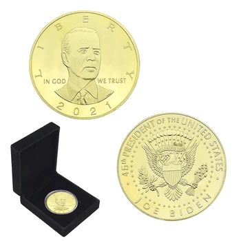 Joe Biden Pozlátené Výzvou Mince 2020 Prezidentských Voľbách Podporu Nového Prezidenta Kovové Odznak Remeselné Pamätná Medaila Obrázok 2