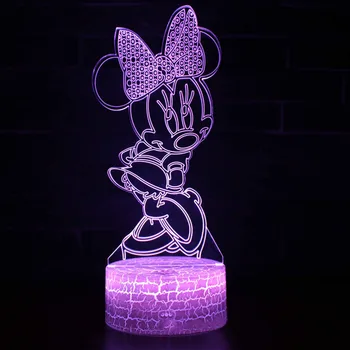 DISNEY LED nočné svetlo Mickey Minnie Steh 3D vizuálne stereo ľahký dotyk stolná lampa 16 farieb, diaľkové ovládanie, USB, batéria s dvojakým použitím, Obrázok 2