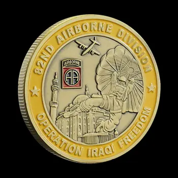 Spojené Štáty 82nd Airborne Division Suvenírov Mince Operácii Iracká Sloboda Pamätné Mince Medi Á Výzvou Mince Obrázok 2