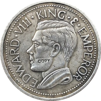 1936-Nová Guinea 1 Korunu (Edward VIII) mince KÓPIU 38MM