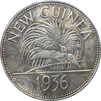 1936-Nová Guinea 1 Korunu (Edward VIII) mince KÓPIU 38MM Obrázok 2