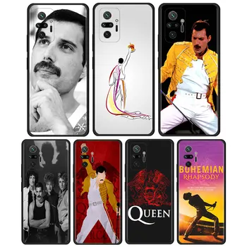 Queen Freddie Mercury Kryt Pre Xiao Redmi Poznámka 10 Pro 8T 9T 7 8 9 Pro 9S 10 5G 9A 8 Pro Prípade mobilného Telefónu Black Soft Shell Obrázok 2