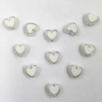 50pcs 8 mm Lesklý Láska Srdce Akryl Perličiek Voľné Dištančné Korálky Pre Šperky, Takže DIY Náramok Príslušenstvo