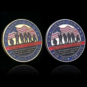 Spojené Štáty Veterán So Suvenírmi Mince Pozlátené Zberateľskú Darček Počesť Pamätnú Výzvou Mince Domáce Dekorácie Obrázok 2