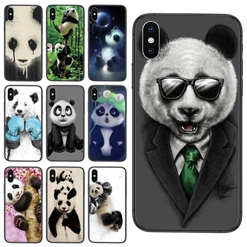 Pre Huawei Honor V40 10X Lite Prípade Česť 8x 9s 10 20 Lite 10i 20i 30 9A 8X Panda Roztomilý Kreslený Zvierat Ultra Tenké Vzor Čierna Obrázok 2
