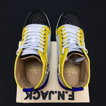 FNJACK Módne Originálne Kožené Monogram Topánky Kvalitné Luxusné pánske Topánky Mužov návrhár obuvi