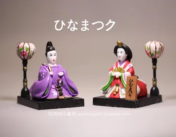 2ks/set Japonské Anime Obrázok Modelu Yamato Národnosti Wafuku Pár Miniatúry Figúrka DEŇ Bonsai Dekor Akčné Figúrky, Hračky
