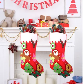 Urob si sám Cítil Vianočné Pančuchy s Ozdoby Vianočné Ponožky Darčeky Candy Bag Nový Rok 2022 Deti Hračky Vianočný Strom Dekorácie