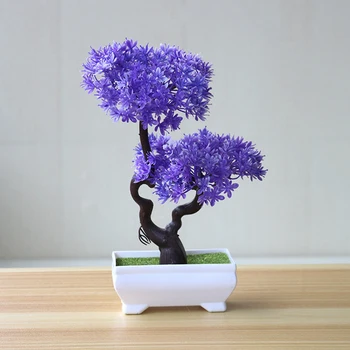 Farebné Umelé Rastliny Bonsai Malý Strom Črepníkových Rastlín Falošné Strom pre dom a Záhrada Dekorácie
