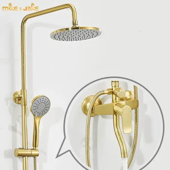 Luxusné Zlaté kefa sprcha set kúpeľňa zlatý štetec sprcha mixér luxusná kúpeľňa štetec gold stenu sprcha mixér vaňou teplej studenej klepnite