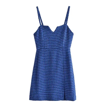 Žena Elegantné Námornícka Modrá Slim Tweed Sako 2021 Jeseň Žena Francúzsky Pevné Textúrou Blejzre Dámske Elegantné Dvojité Breasted Outwear