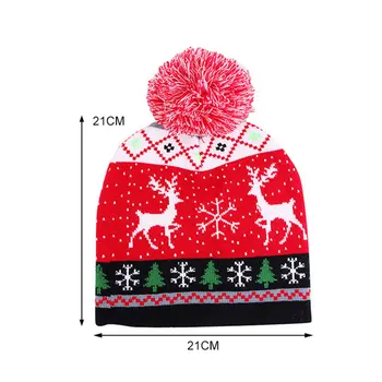 Ženy, Mužov Vianočné Hat Farebné Karikatúra Roztomilý Sladké Elk Pletené Klobúk Vonkajšie Zime Teplé Pohodlné Akryl Vlnená Čiapka Obrázok 2
