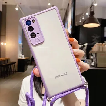 Pre Samsung Galaxy Note 20 S20 Ultra S10 Plus Prípade Pevného Priehľadného S ozdobná šnúrka na uniforme chrániť kryt puzdro pre samsung A31 A41 A51 A71