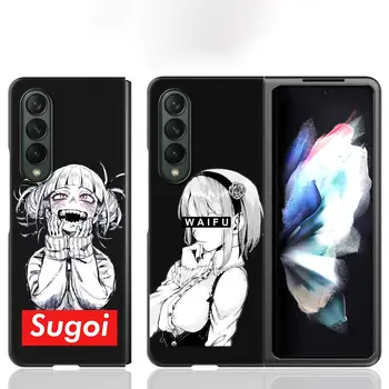 Sugoi Senpai Anime Dievča Waifu Pevného PC obal Pre Samsung Galaxy Z Fold3 Coque Rozdelenie Skladací Z Zložiť 3 Plastový Čierny Kryt Telefónu Taška Obrázok 2