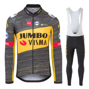 Jumbo Visma Jar/Jeseň Dlhý Rukáv Cyklistika Dres Cyklistické Oblečenie Požičovňa Maillot Ropa Ciclismo Sportwear Bib Cyklistické Oblečenie Obrázok 2