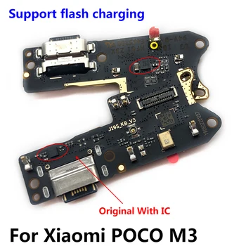 Pre Xiao Poco M3 Pôvodný Nový USB Nabíjací Konektor Nabíjania Port Rada Flex Kábel Pre Xiao Poco M3 Napájací Konektor Nabíjania