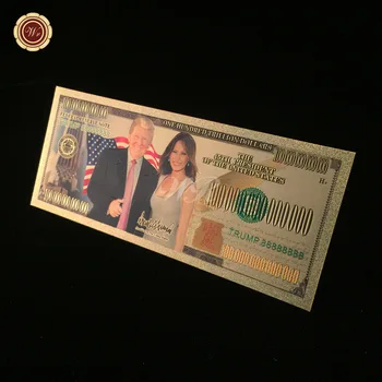 24k Farbu Zlata Bankoviek Donald Trump A Prvá Dáma Melania Kovu, Pozlátené Papierové Peniaze na Vianočné Darčeky a Zbierky